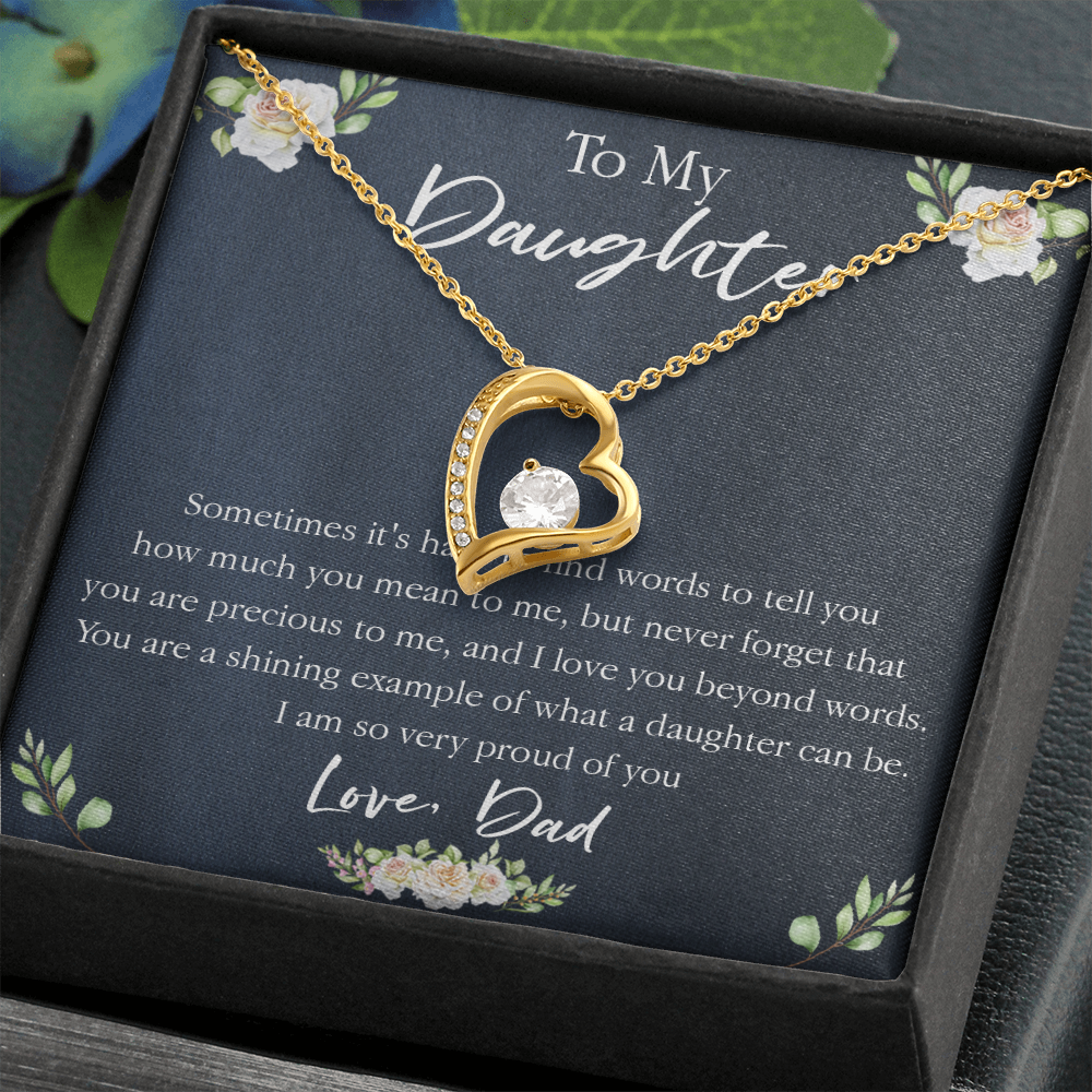 18C Necklace To My Daughter, Floral Necklace Gift for Daughter/Her, Gift From Dad