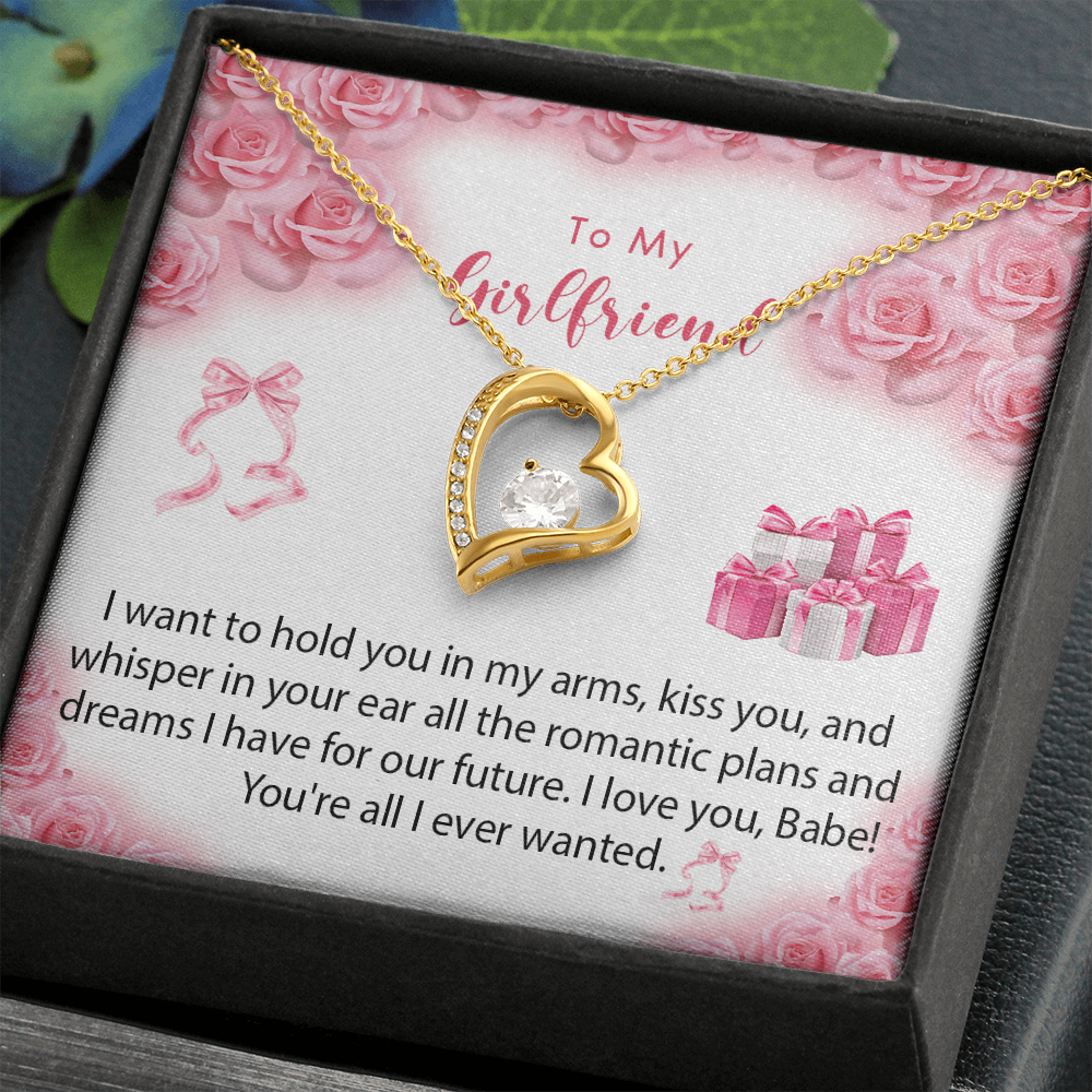 256C Necklace To My Girlfriend, Gift for Her From Boyfriend, Love Rose Gift for Girl