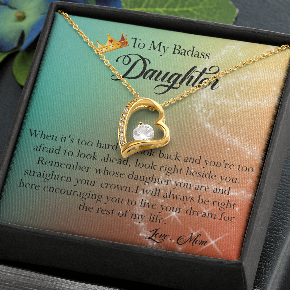 156C To My Badass Daughter Necklace, Gift for Her, Women, Birthday Gift from Mom