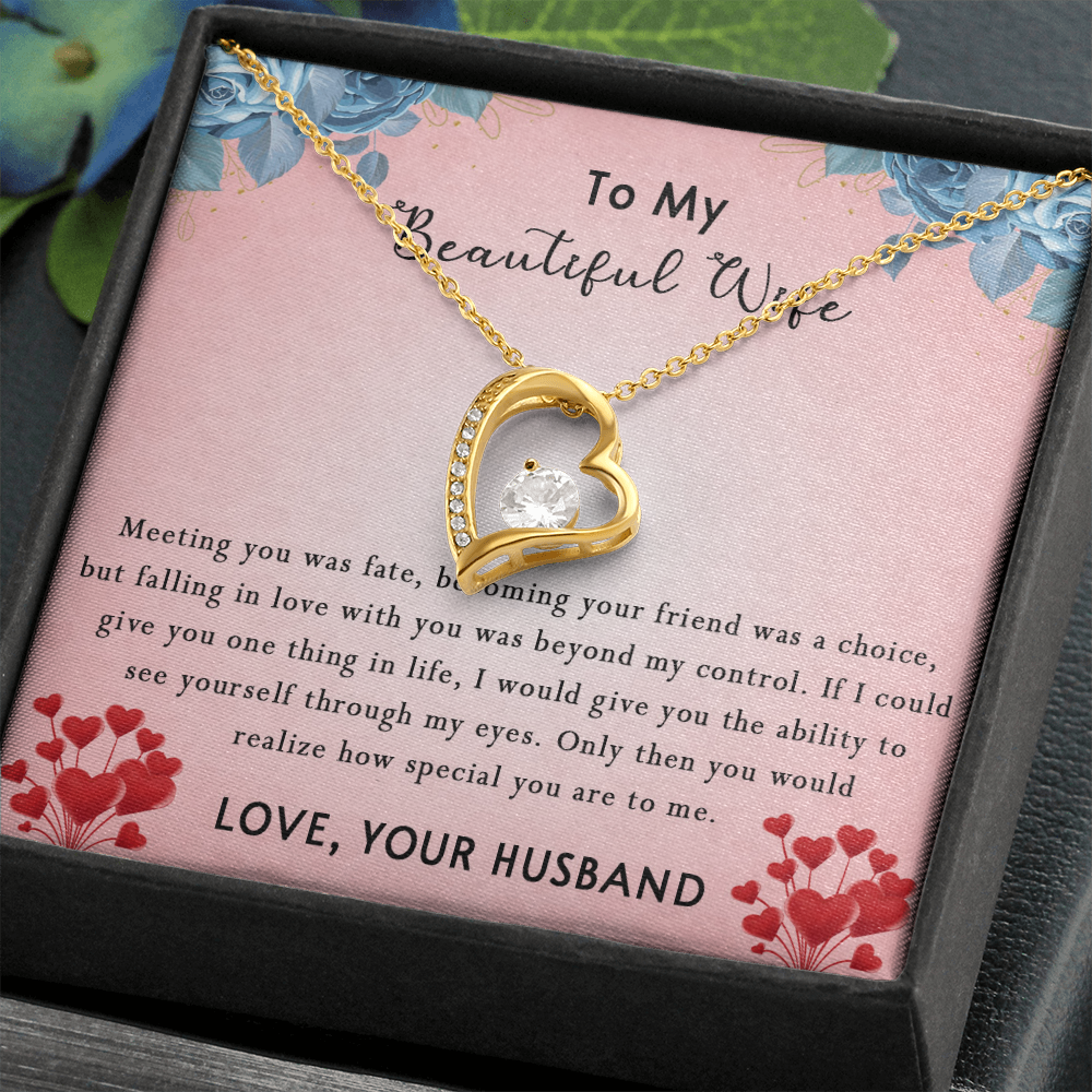 183C Women Necklace To my Beautiful Wife, Valentine Perfect Gift from Husband