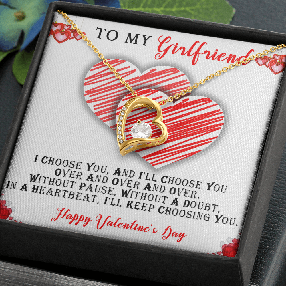 219C To my Girlfriend Knot Necklace, Cute Love Gift, Valentine Gift from Boyfriend