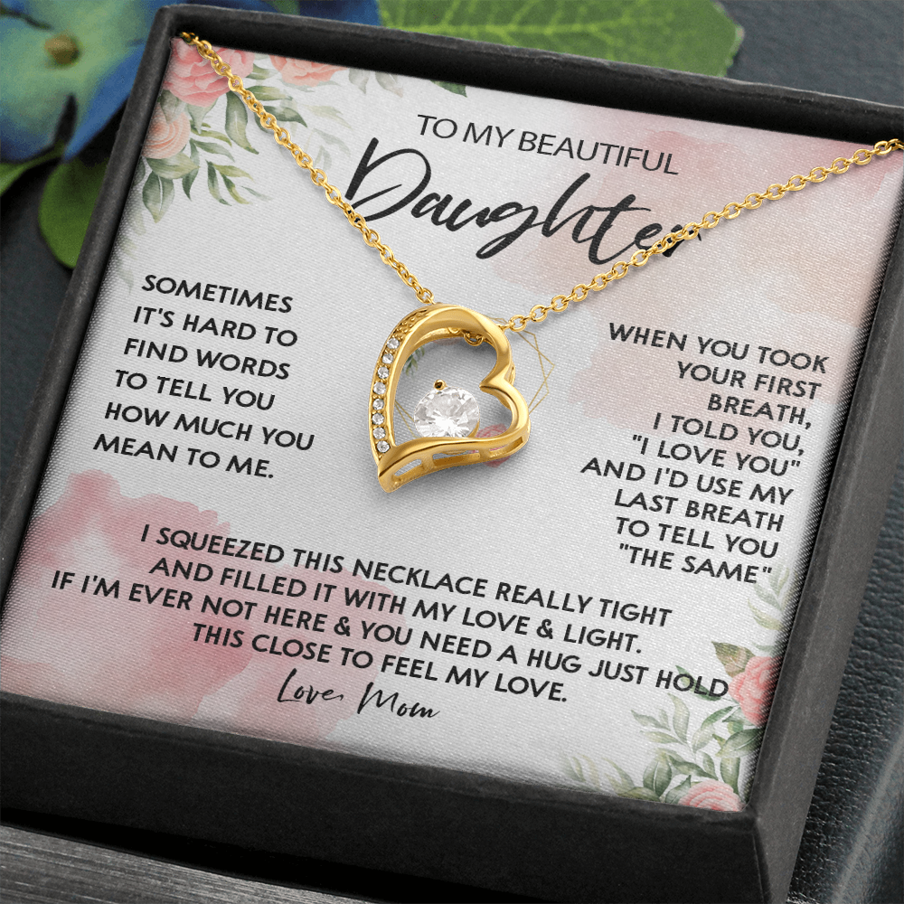 131C Necklace To My Beautiful Daughter, Gift for Daughter from Mom, Birthday Gift