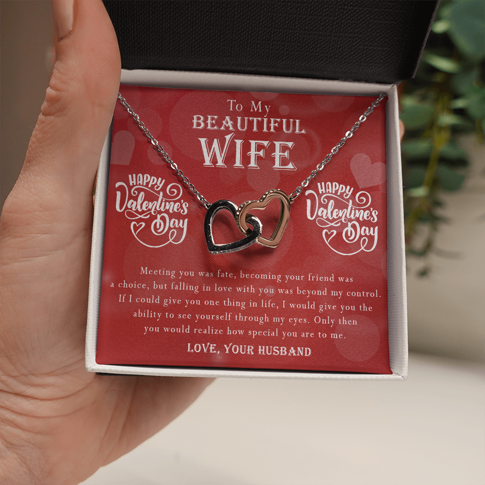 190D To my Beautiful Wife, Necklace Gift for Wife, Women, Girl, Happy Valentine's Day