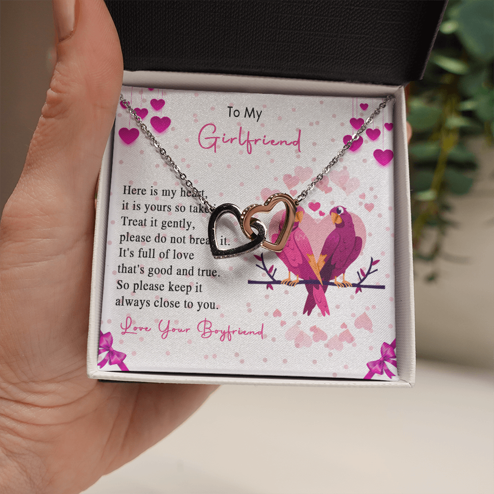257D Loving Couple Birds Necklace To My Girlfriend, Gift for Her From Boyfriend