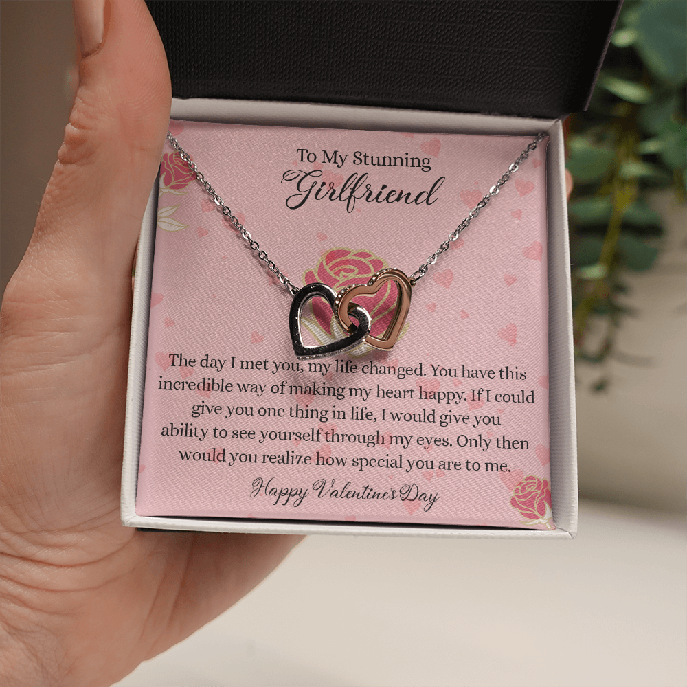 204D To my Stunning Girlfriend Necklace, Love Necklace Valentine Gift from Boyfriend