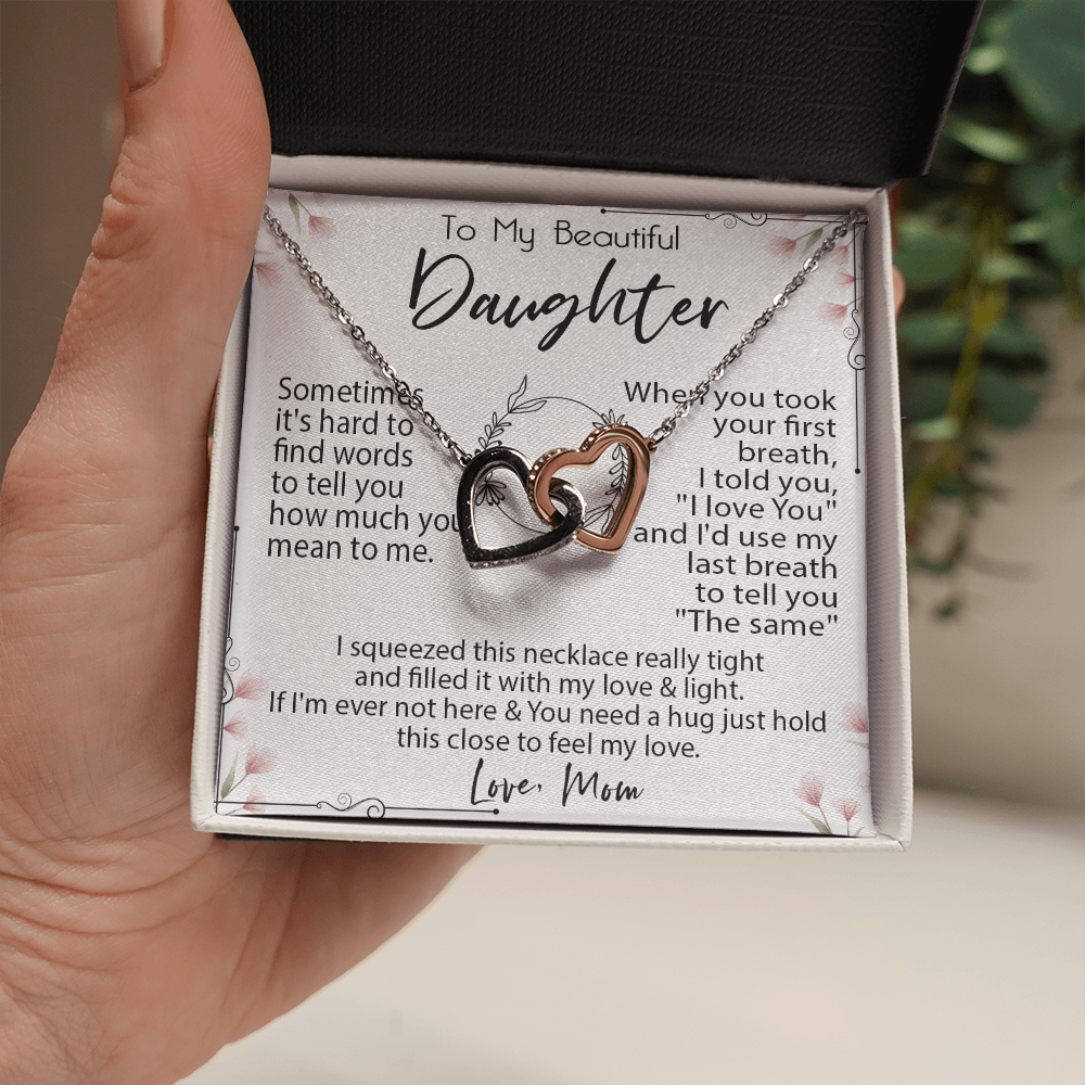 19D Necklace To My Beautiful Daughter, Necklace Gift for Daughter/Her From Mom