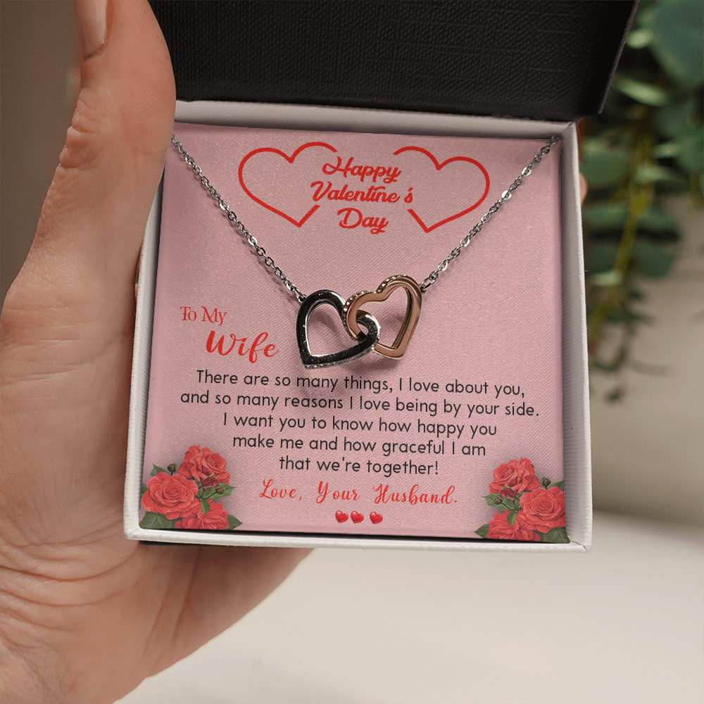 202D To my Wife Necklace, Happy Valentine's Day Gift Necklace for Beautiful Wife