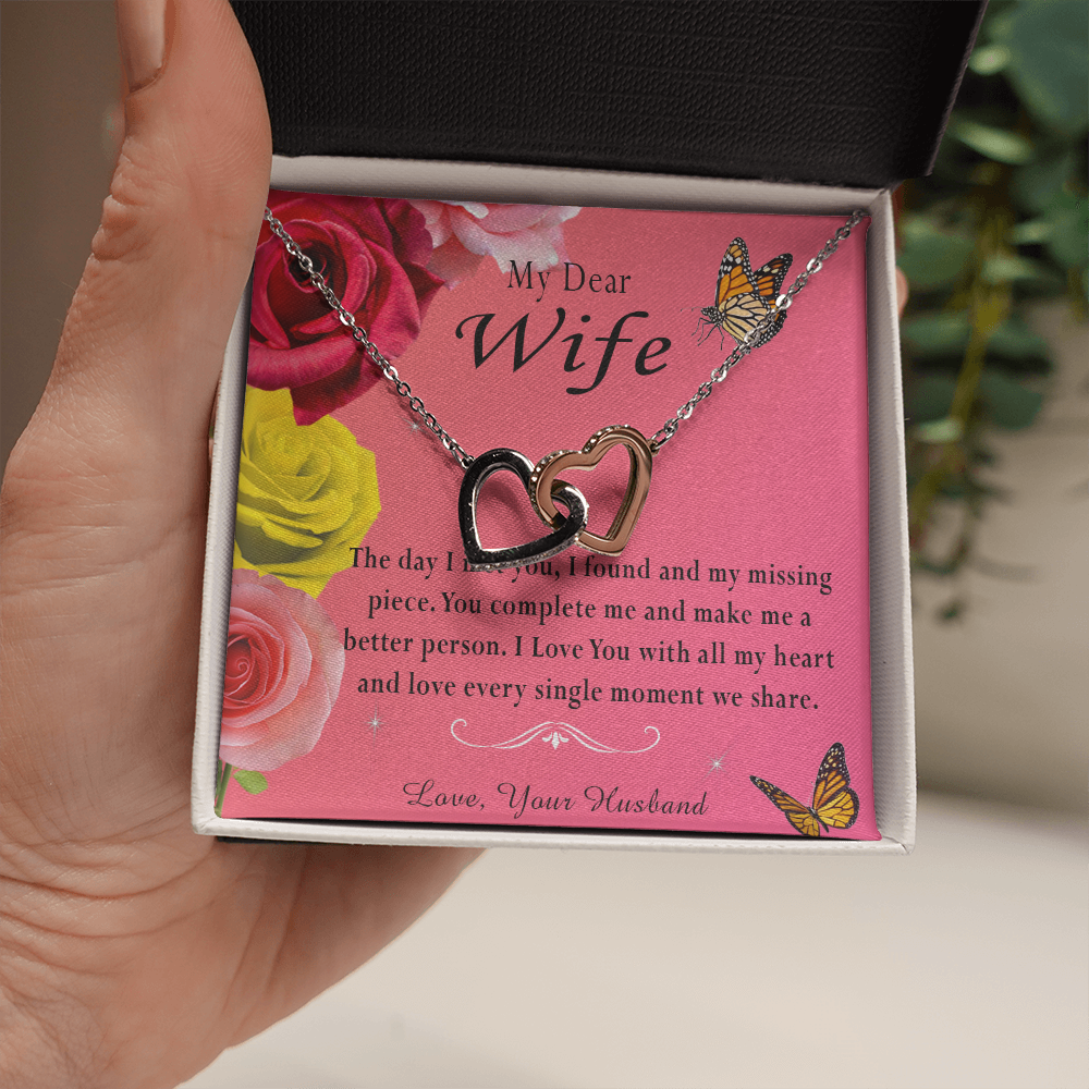 135D Necklace My Dear Wife, Necklace Gift for Wife From Husband, Birthday Gift