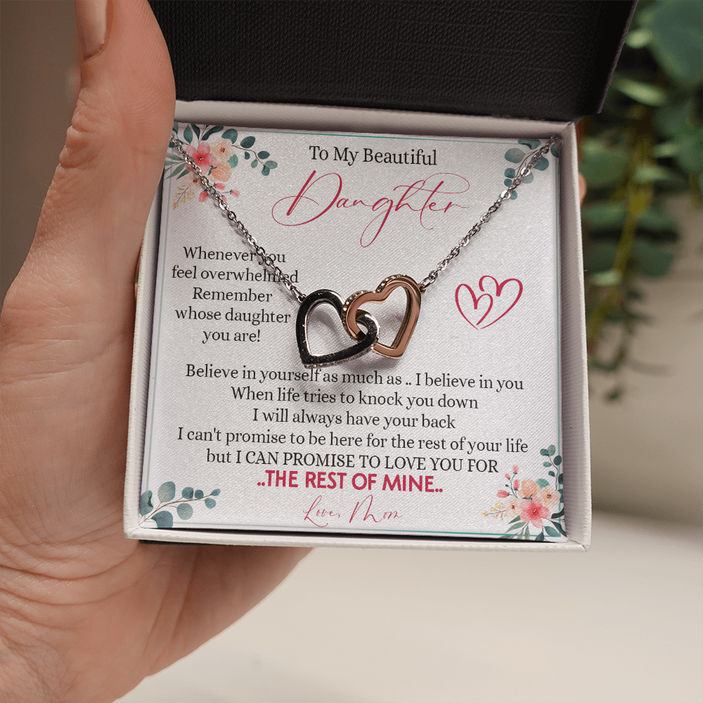 149D Necklace To My Beautiful Daughter, Daughter Birthday Gift from Mom, I Love You