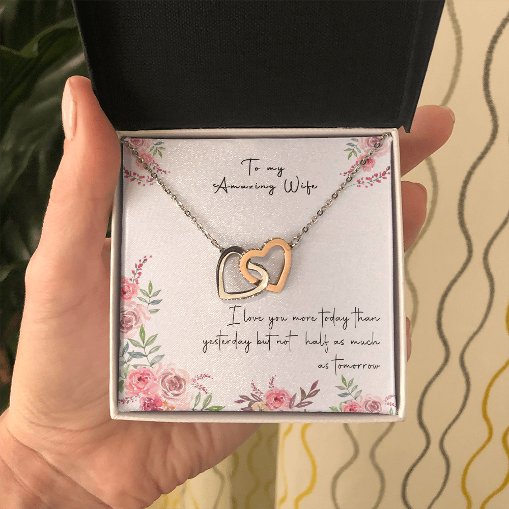 166D Necklace Gift To My Amazing Wife, Valentine Gift for Her, I LOVE YOU Forever