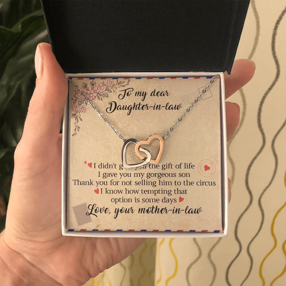 11D Letter To My Daughter-In-Law Necklace, Gift For Daughter In Law from Mother Mom