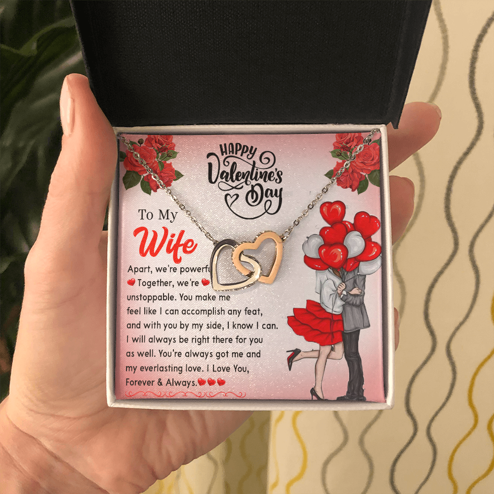 195D Happy Valentine's Day Gift, Necklace To my Wife, I Love You Forever & Always