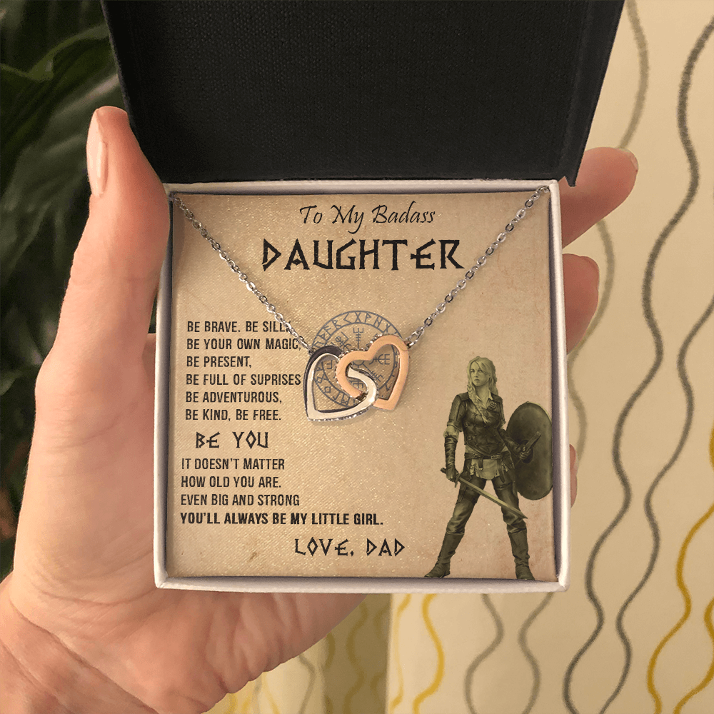 20D Viking Necklace Gift for Badass Daughter, Necklace Gift for Her From Viking Dad