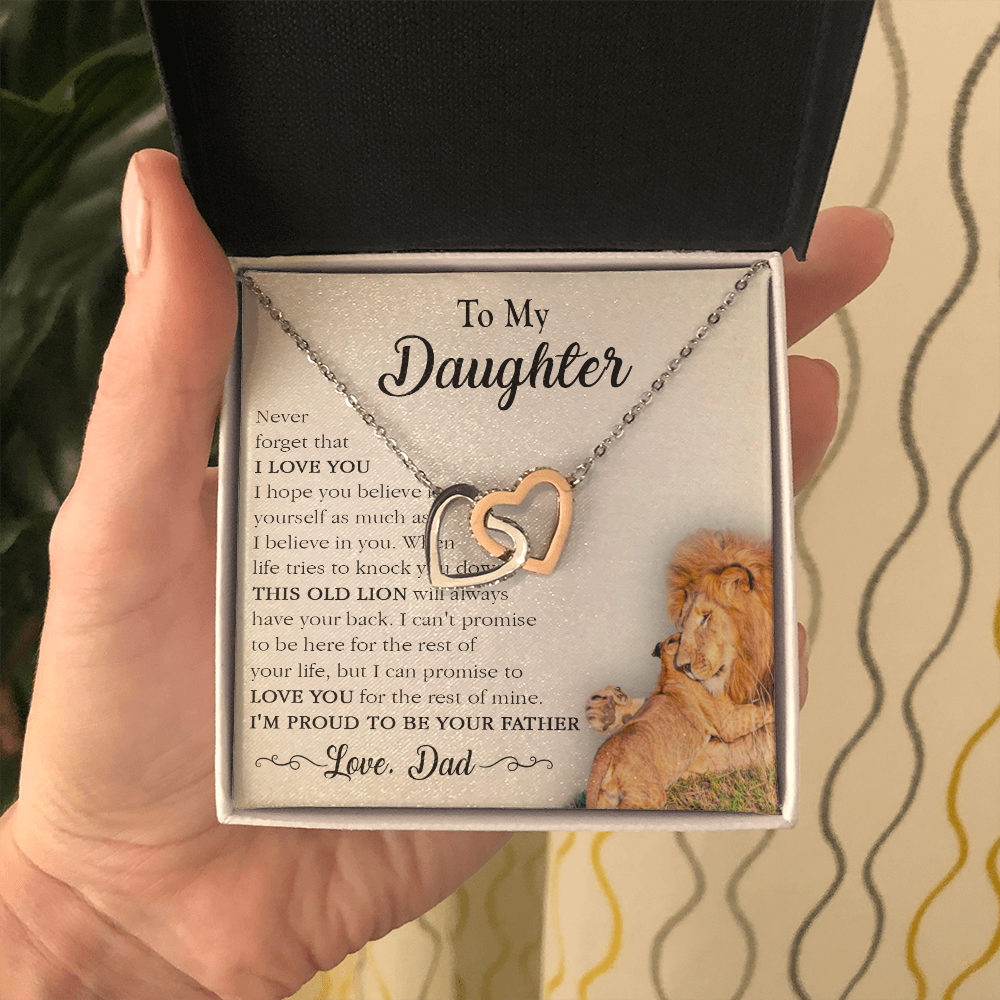 17D Necklace To My Lion Daughter, Necklace Gift for Daughter/Her, Gift From Lion Dad