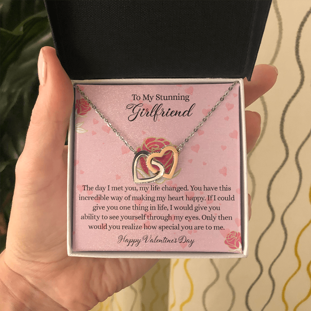 204D To my Stunning Girlfriend Necklace, Love Necklace Valentine Gift from Boyfriend