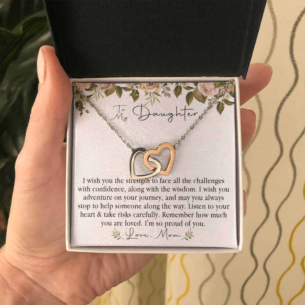 152D Necklace To My Daughter, Daughter Necklace Birthday Gift from Mom, Proud of You