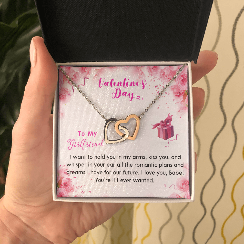 193D Necklace To my Girlfriend, Future Wife Necklace, Happy Valentine's Day Rose Gift