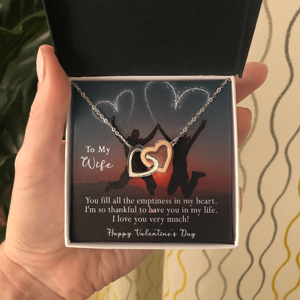 184D Women Necklace To my Wife, Valentine Gift from Husband, Happy Valentine's Day