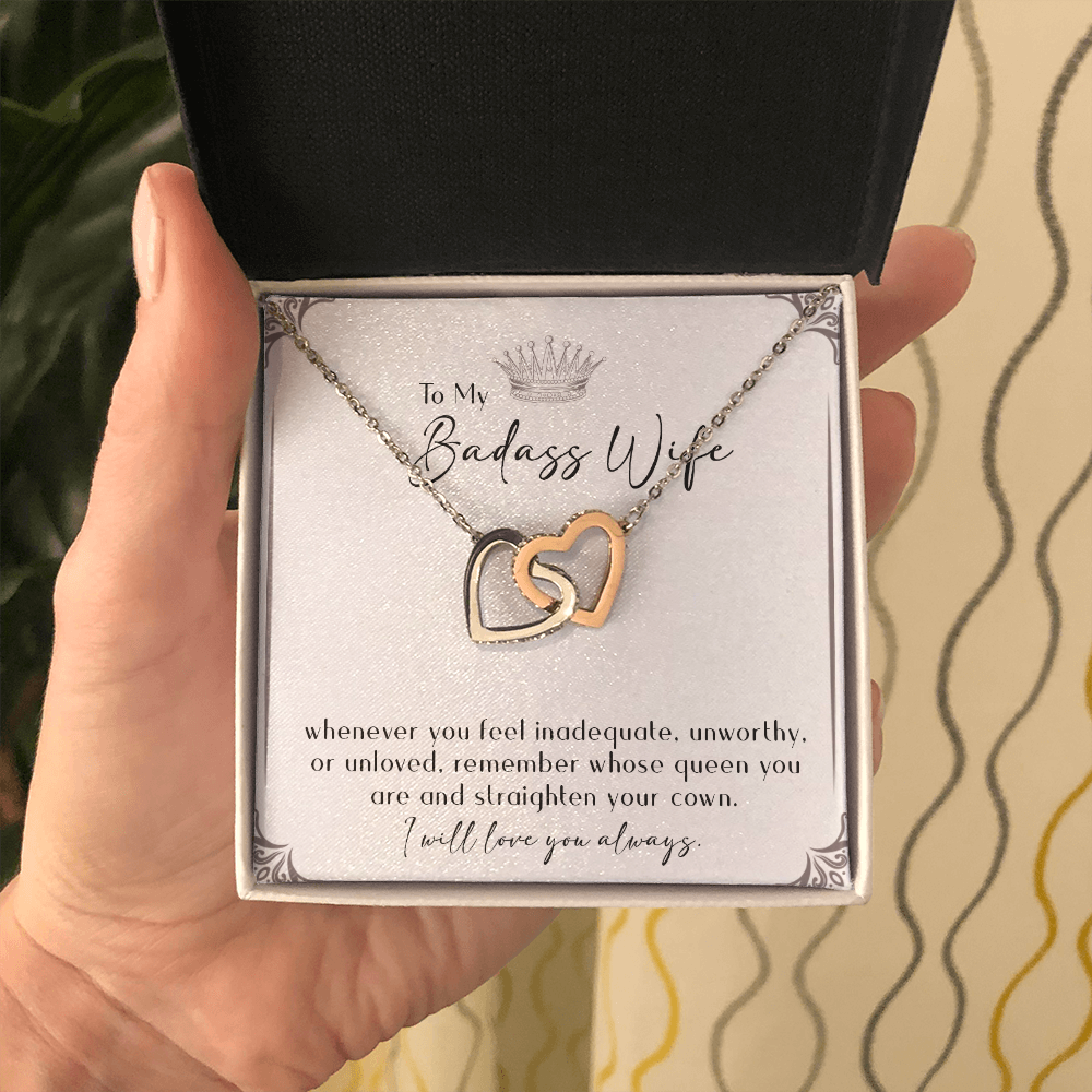 164D Necklace Gift To My Badass Wife, I LOVE YOU Always, Valentine's Day Gift for Her