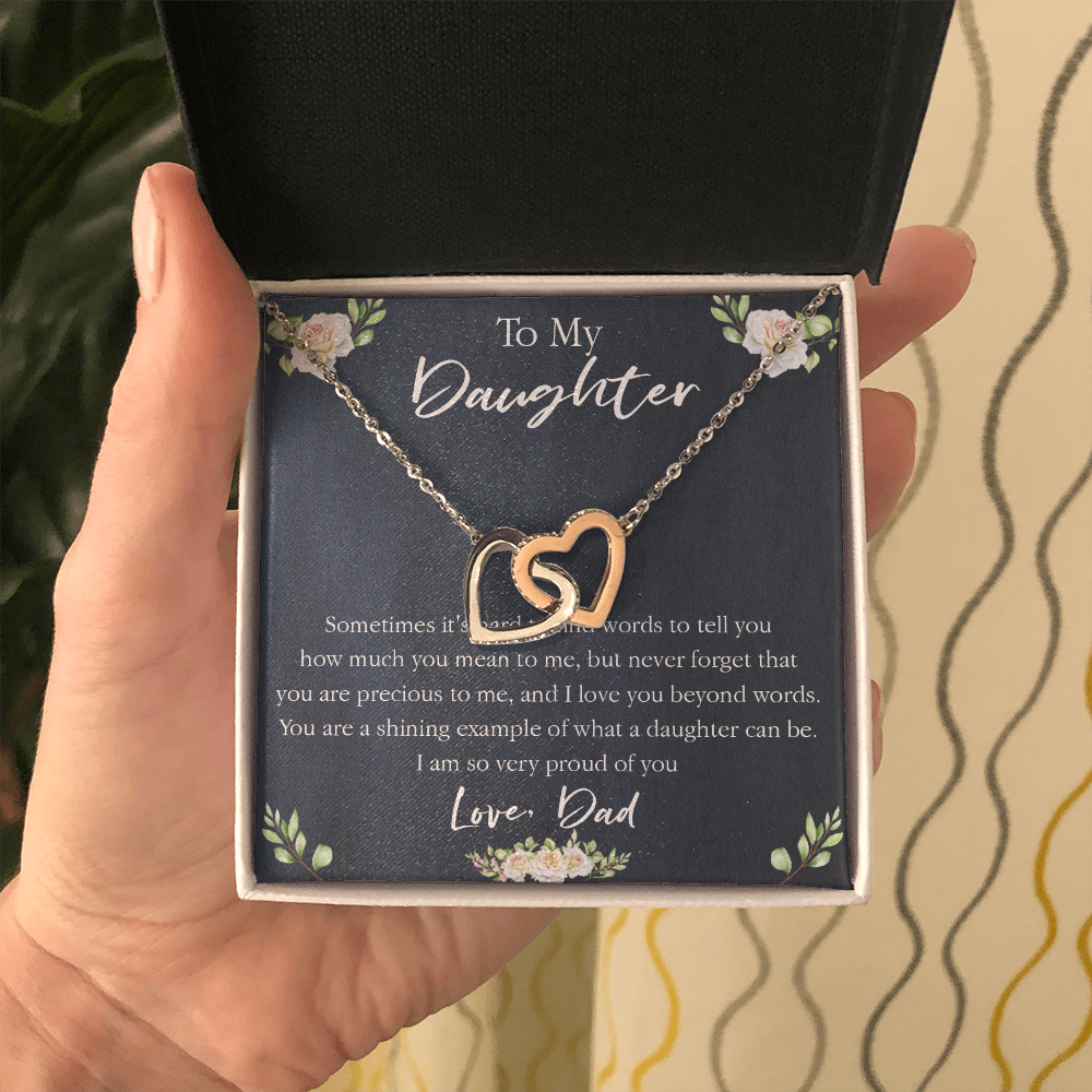18D Necklace To My Daughter, Floral Necklace Gift for Daughter/Her, Gift From Dad