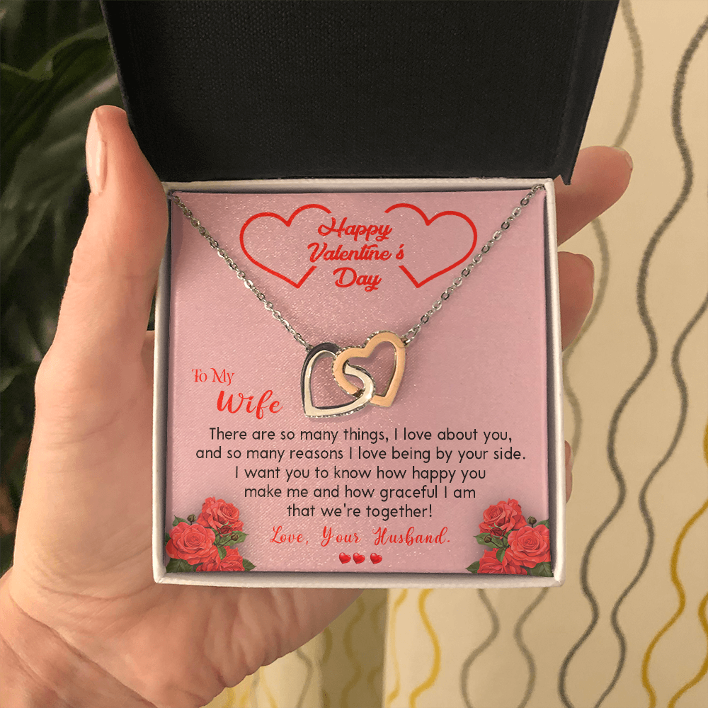 202D To my Wife Necklace, Happy Valentine's Day Gift Necklace for Beautiful Wife