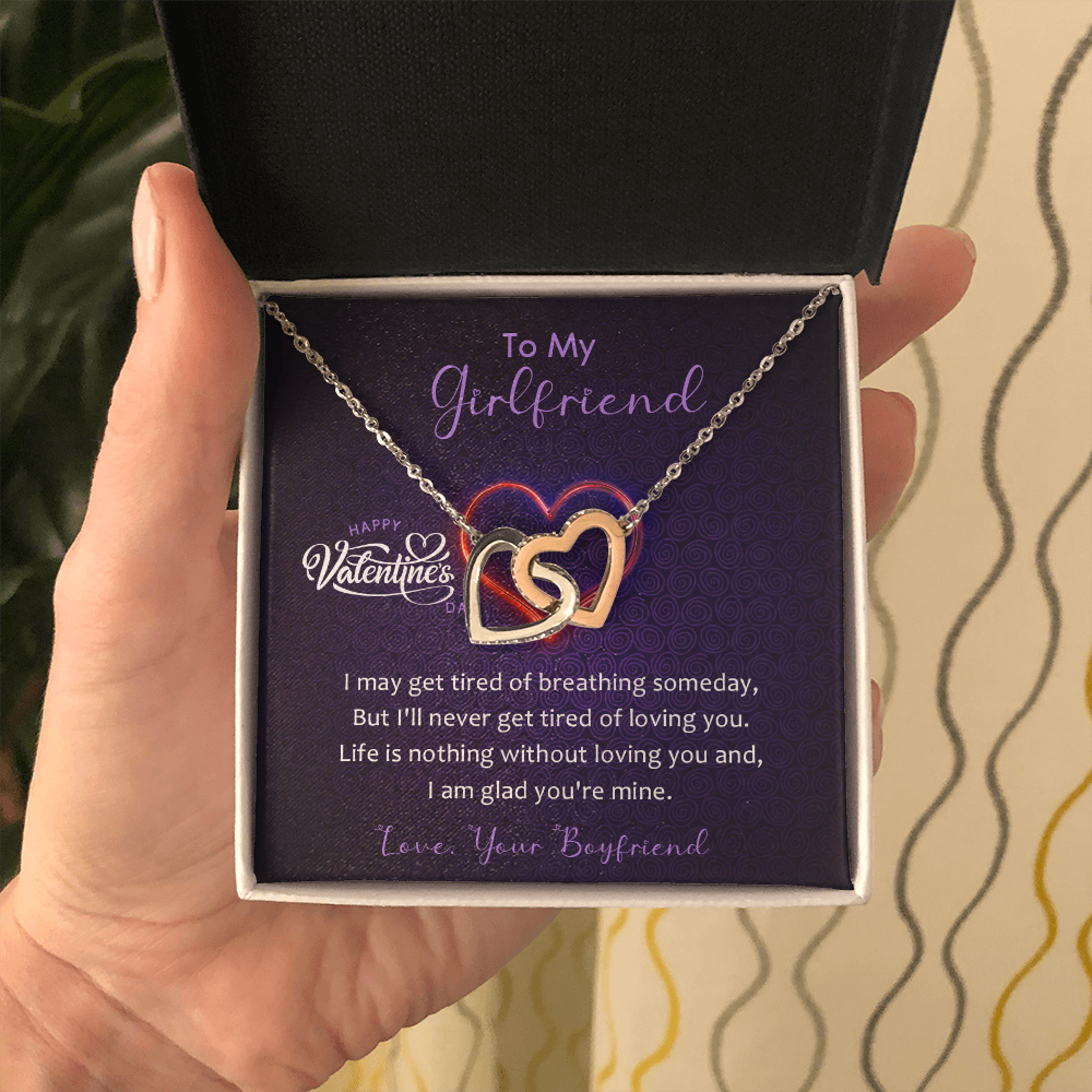 185D To my Girlfriend, Women Necklace Gift from Boyfriend, Valentine's Day Gift