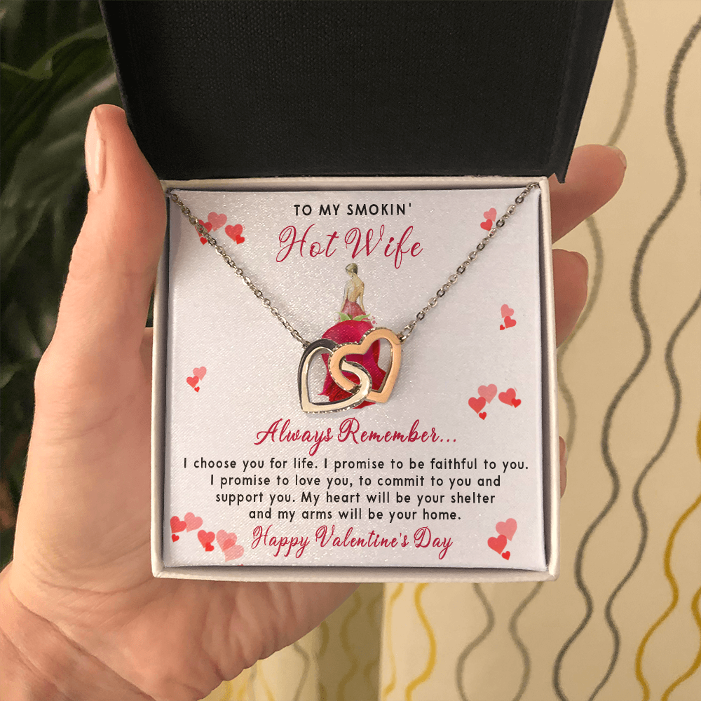 198D To my Smokin' Hot Wife Necklace, I Love You Valentine's Day Gift from Husband