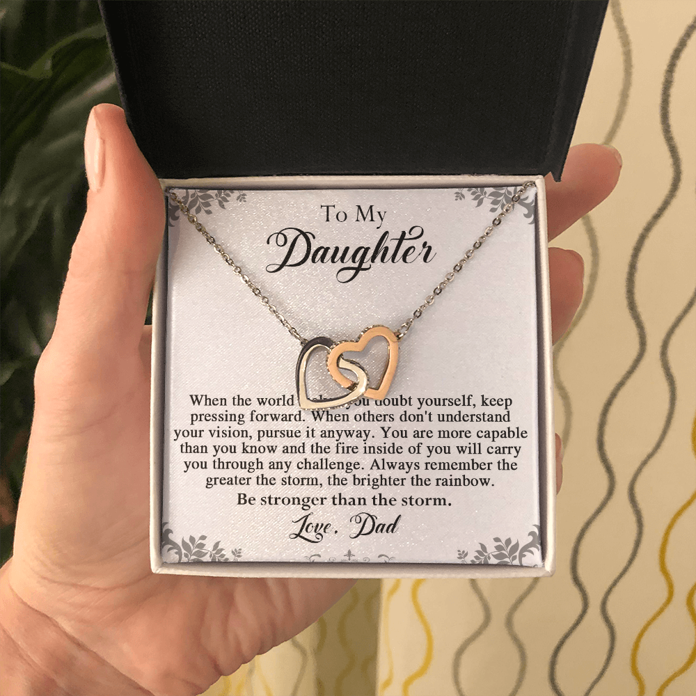 141D To My Daughter Necklace, Perfect Gift for Daughter From Dad, I Love You Daughter