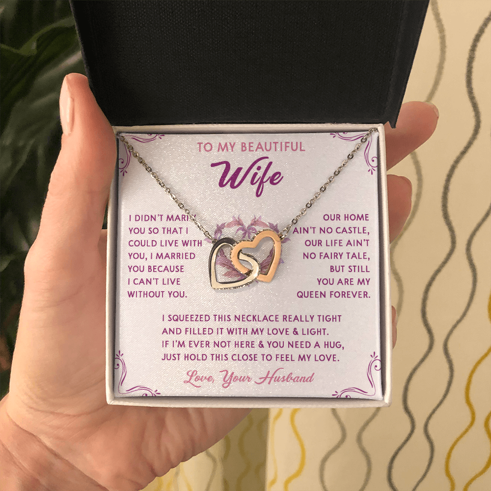 168D Necklace Gift To My Beautiful Wife, Gift for Her From Husband, Valentine Gift