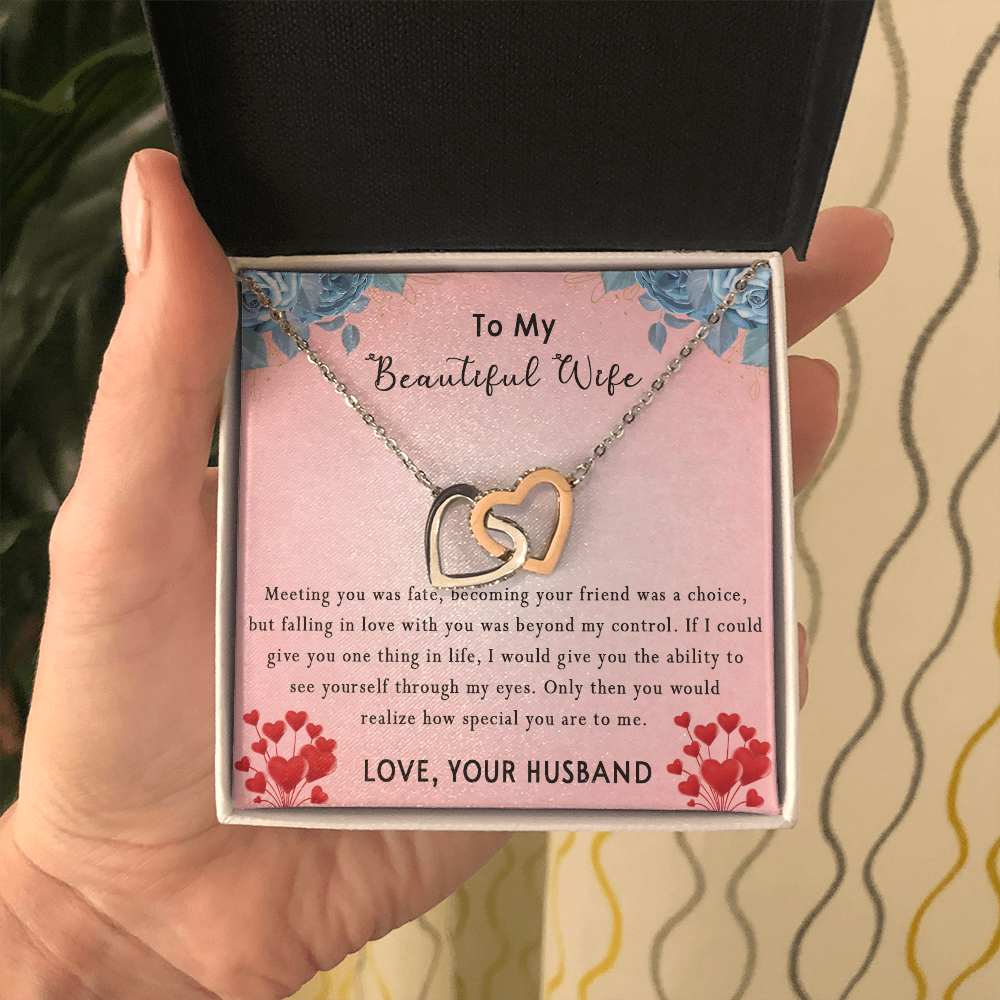 183D Women Necklace To my Beautiful Wife, Valentine Perfect Gift from Husband