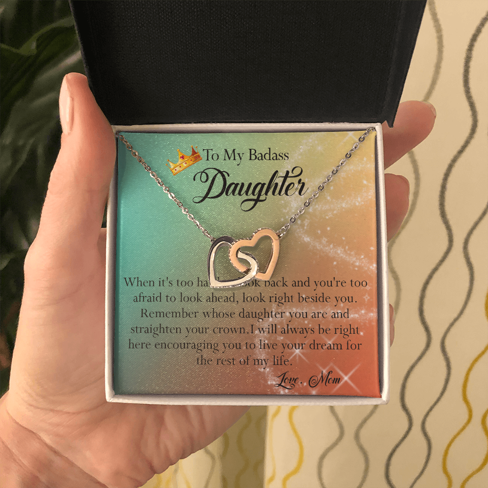 156D To My Badass Daughter Necklace, Gift for Her, Women, Birthday Gift from Mom