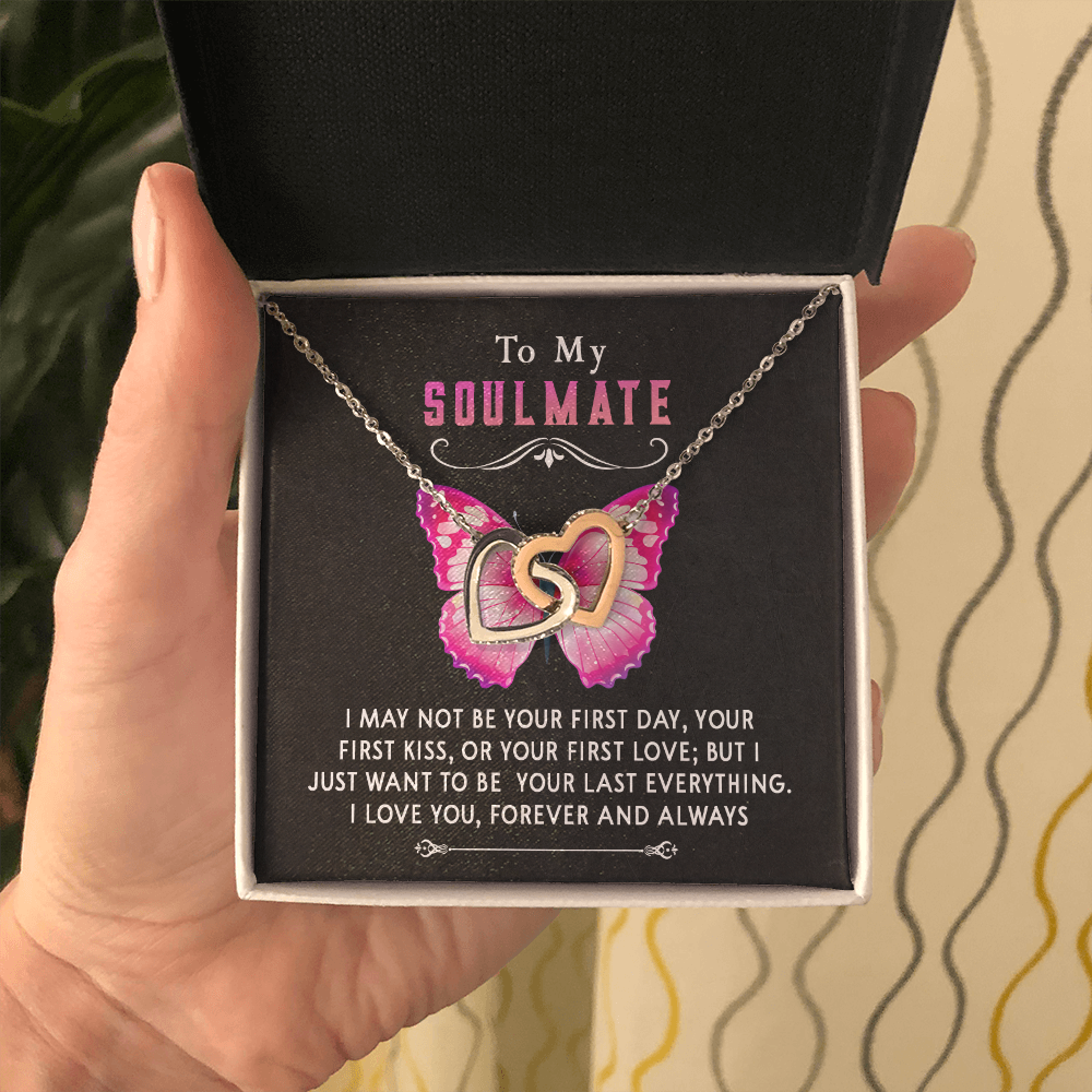 177D Necklace To My Soulmate, Butterfly Women Necklace, I LOVE YOU Forever & Always