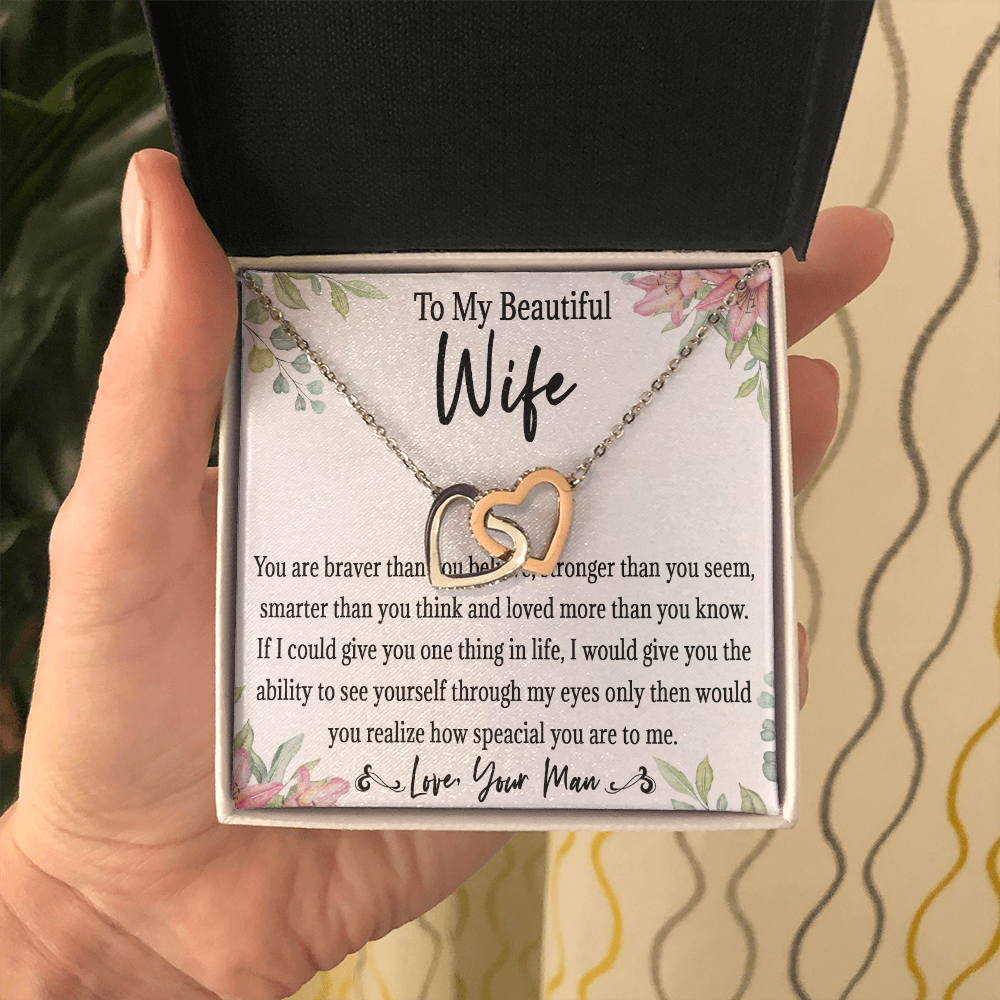 65D Love Gift To My Beautiful Wife, Women Necklace for Her, Birthday from Husband