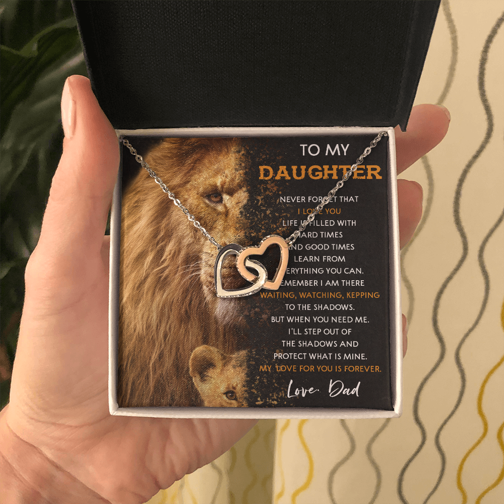 N377D To My Daughter Necklace, Gift For Daughter From Dad, Daughter And Father Lion