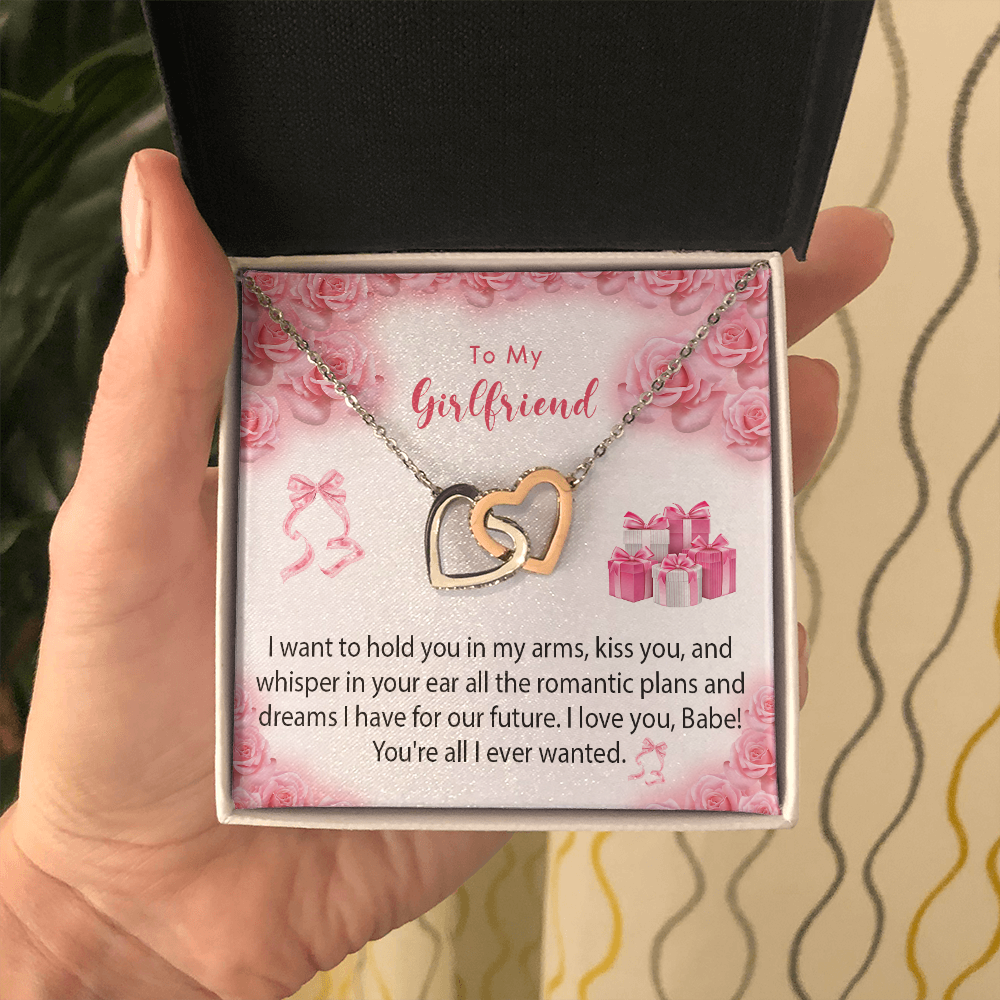 256D Necklace To My Girlfriend, Gift for Her From Boyfriend, Love Rose Gift for Girl