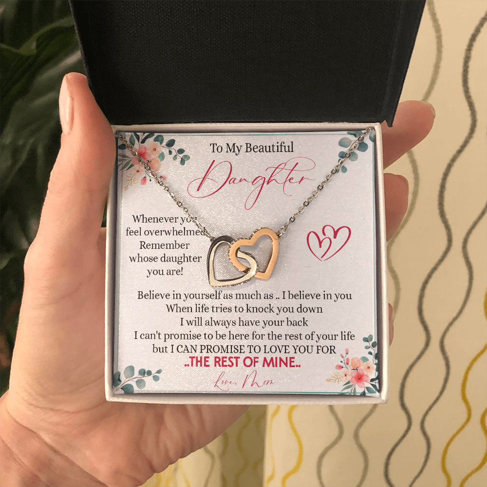 149D Necklace To My Beautiful Daughter, Daughter Birthday Gift from Mom, I Love You
