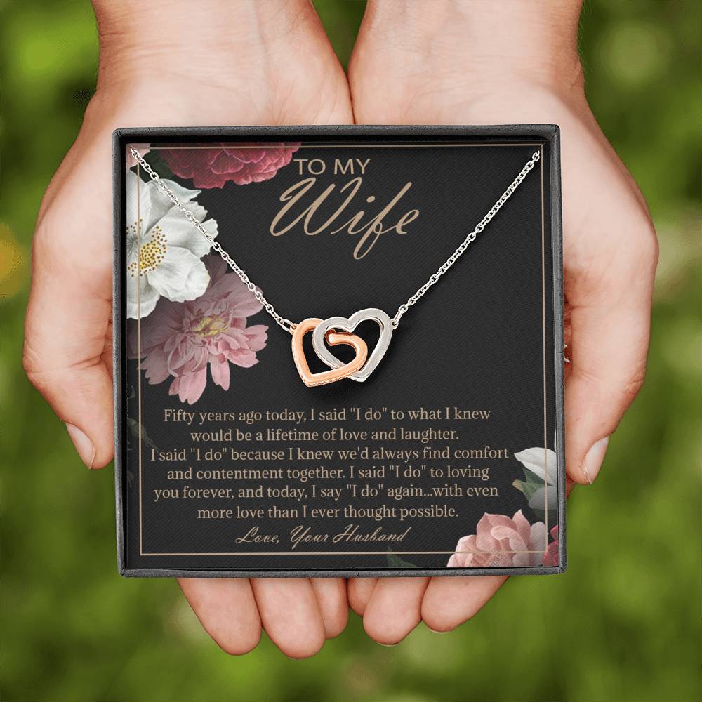 353 Husband To Wife Jewelry Necklace Romantic 50 Years 50th Wedding Anniversary Gift