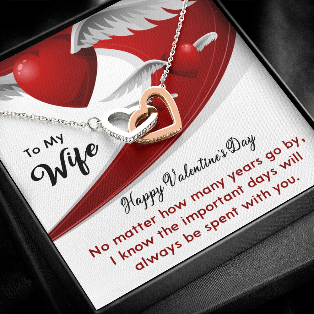 196D Happy Valentine's Day Gift, Necklace To my Wife, Love Heart Women Necklace