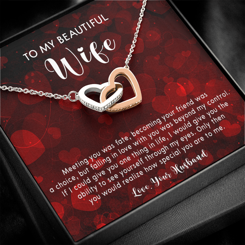 253D Necklace To My Beautiful Wife, Gift for Her From Husband, Couple In Love Gift