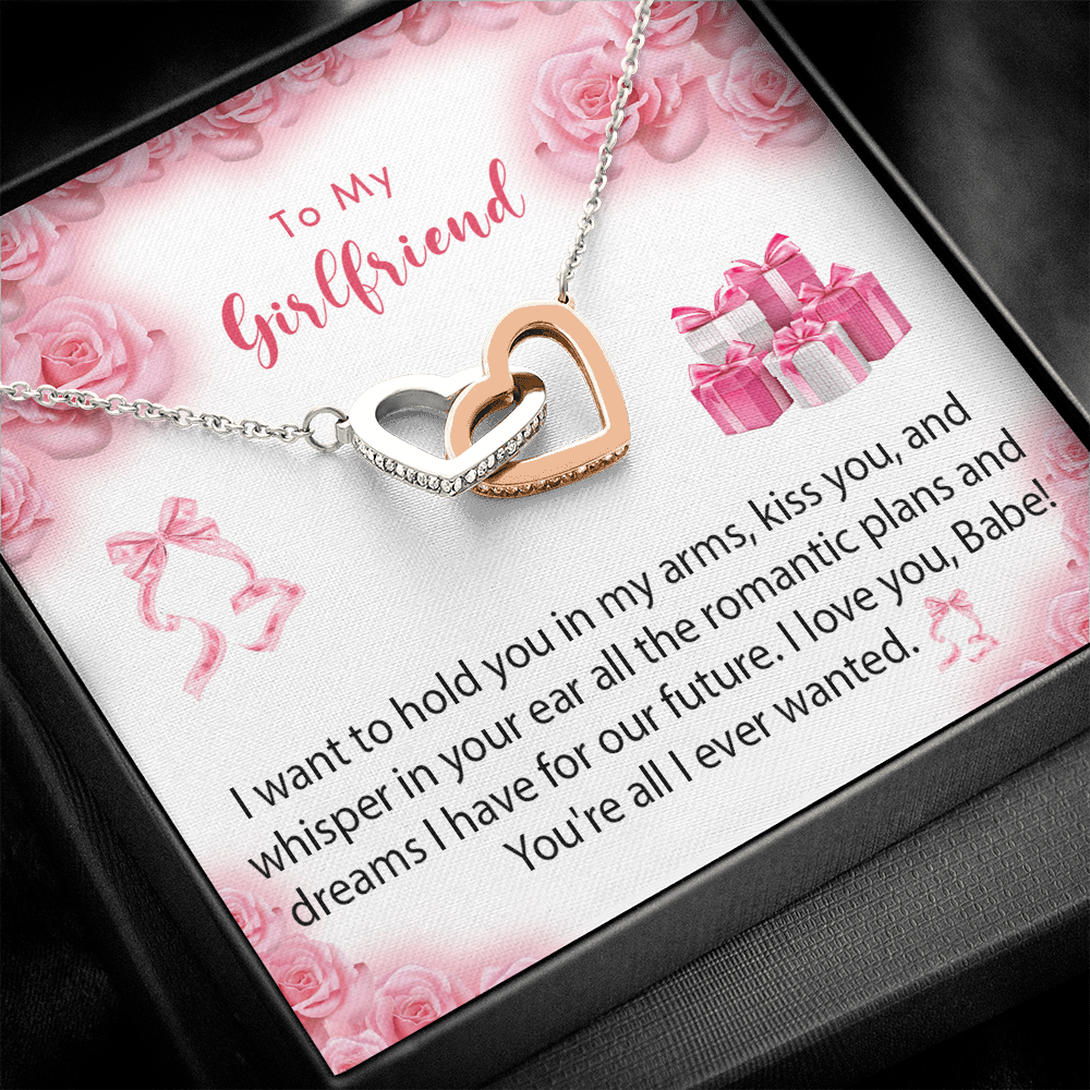 256D Necklace To My Girlfriend, Gift for Her From Boyfriend, Love Rose Gift for Girl