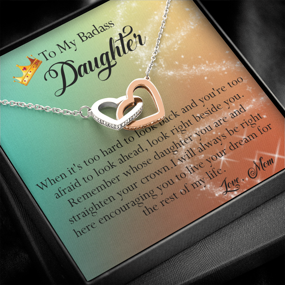 156D To My Badass Daughter Necklace, Gift for Her, Women, Birthday Gift from Mom