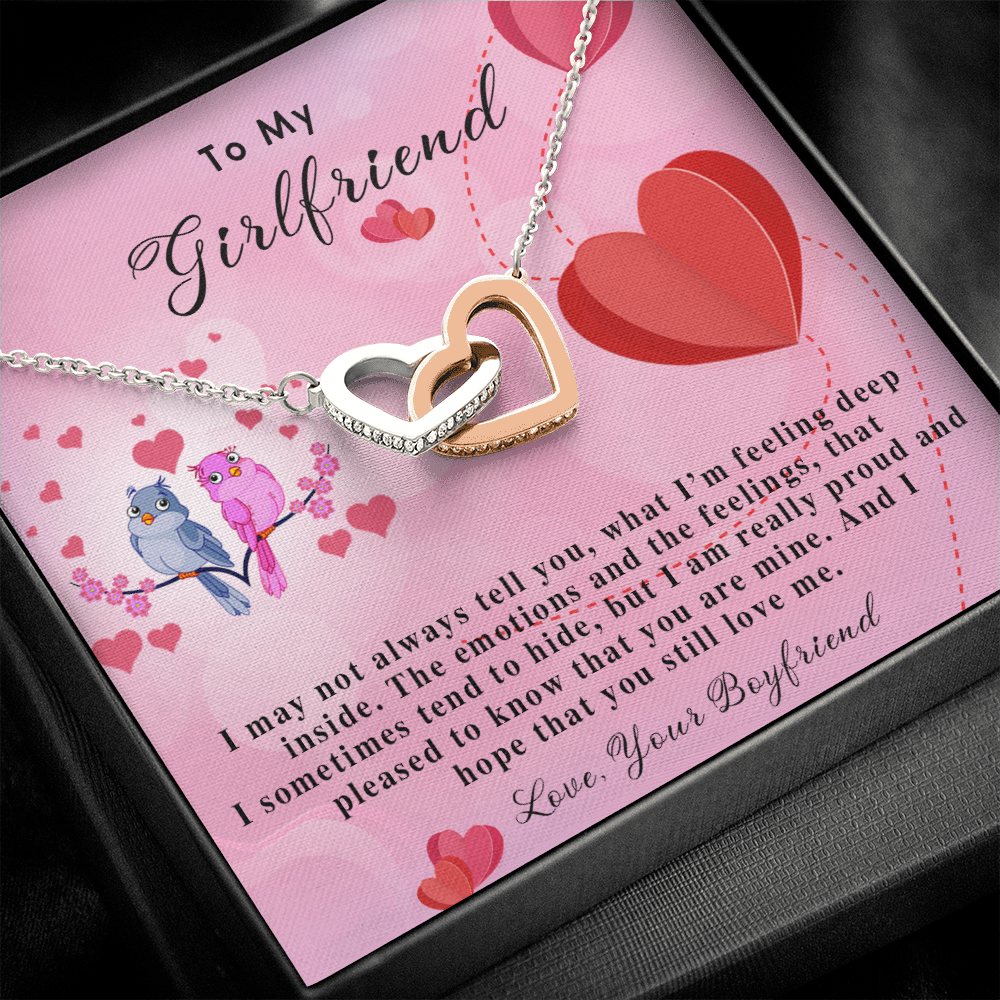 255D Necklace To My Girlfriend, Gift for Her From Boyfriend, Loving Couple Birds Gift