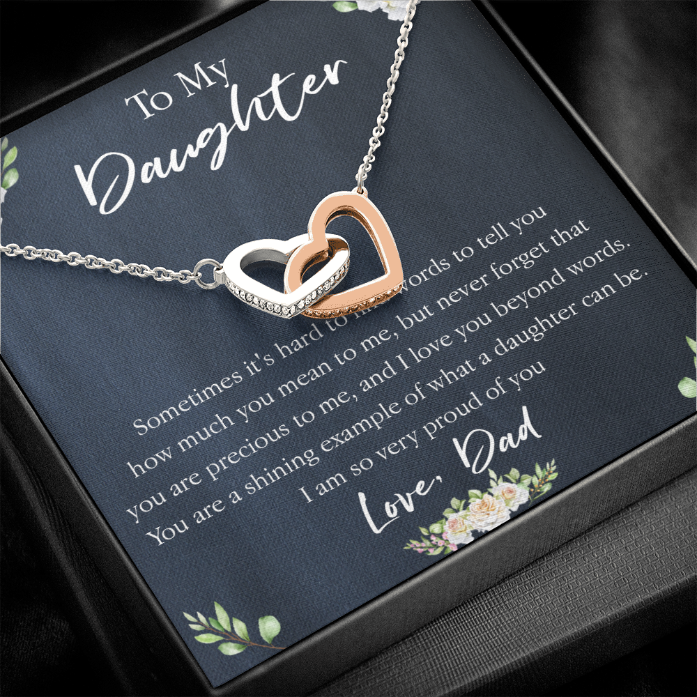 18D Necklace To My Daughter, Floral Necklace Gift for Daughter/Her, Gift From Dad