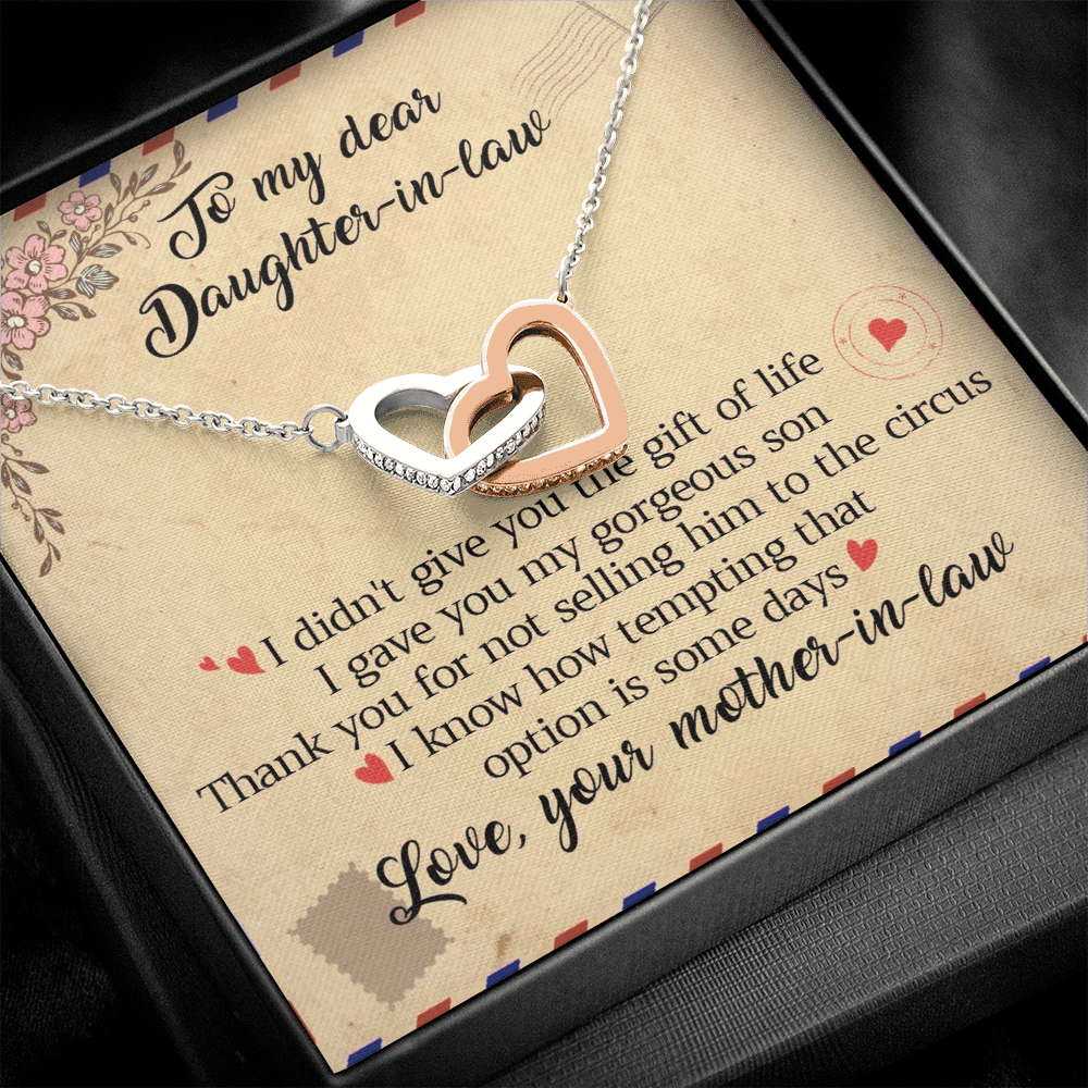 11D Letter To My Daughter-In-Law Necklace, Gift For Daughter In Law from Mother Mom