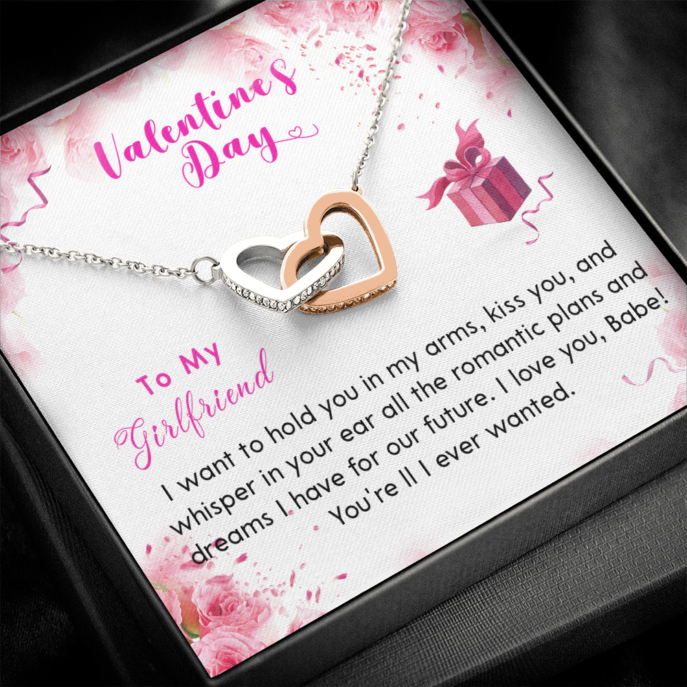 193D Necklace To my Girlfriend, Future Wife Necklace, Happy Valentine's Day Rose Gift
