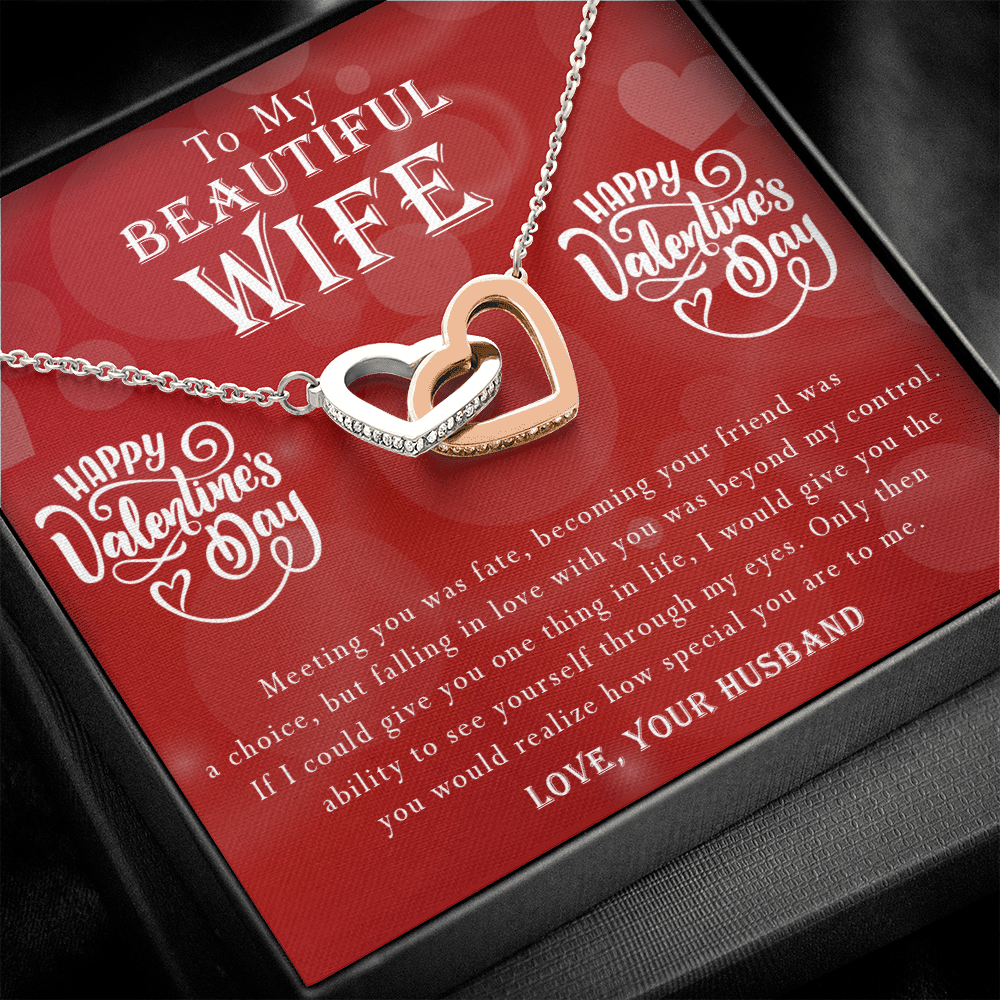 190D To my Beautiful Wife, Necklace Gift for Wife, Women, Girl, Happy Valentine's Day