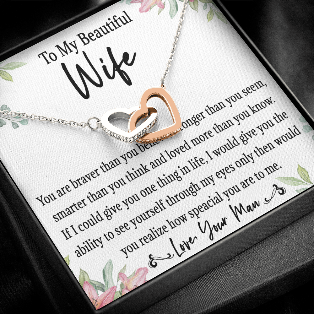 65D Love Gift To My Beautiful Wife, Women Necklace for Her, Birthday from Husband
