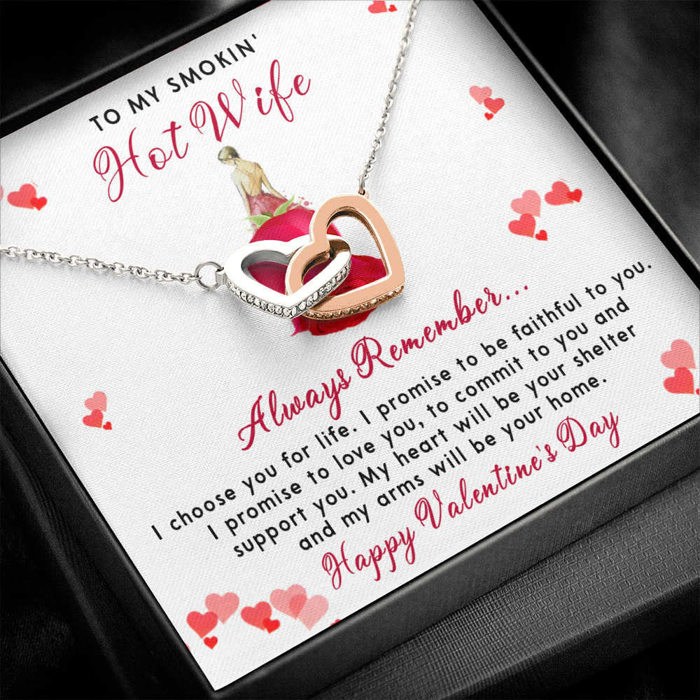 198D To my Smokin' Hot Wife Necklace, I Love You Valentine's Day Gift from Husband