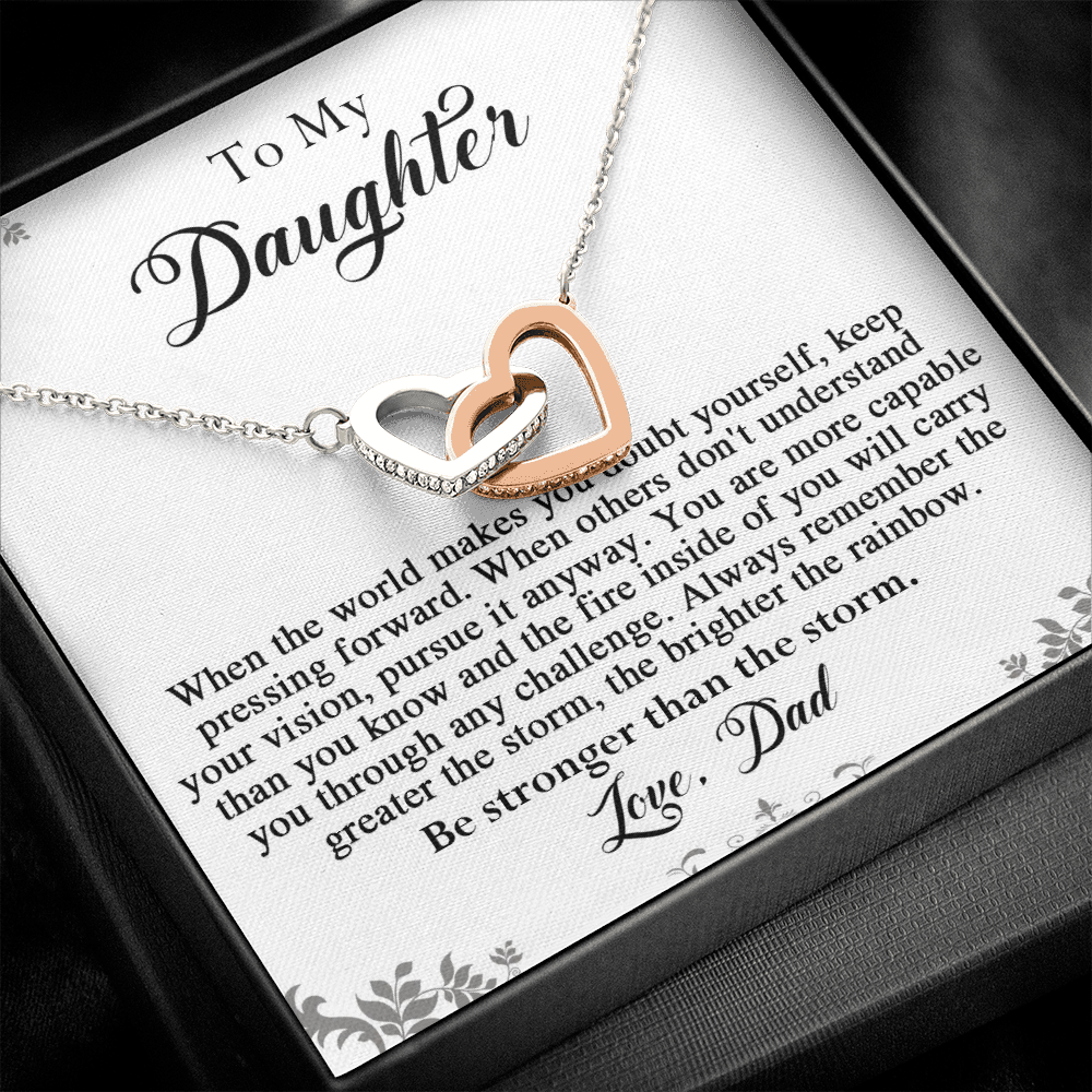 141D To My Daughter Necklace, Perfect Gift for Daughter From Dad, I Love You Daughter