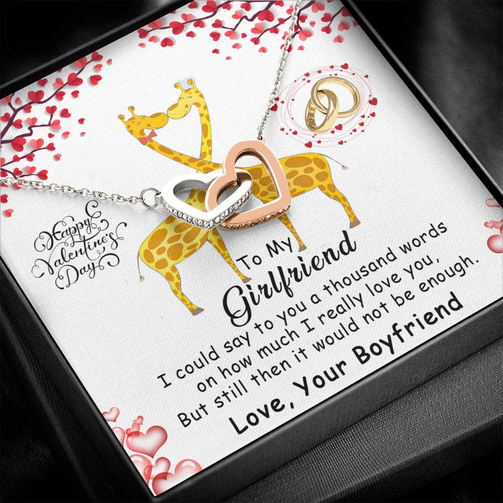 215D To my Girlfriend, Happy Valentine's Day Gift Necklace for Girlfriend, Couples